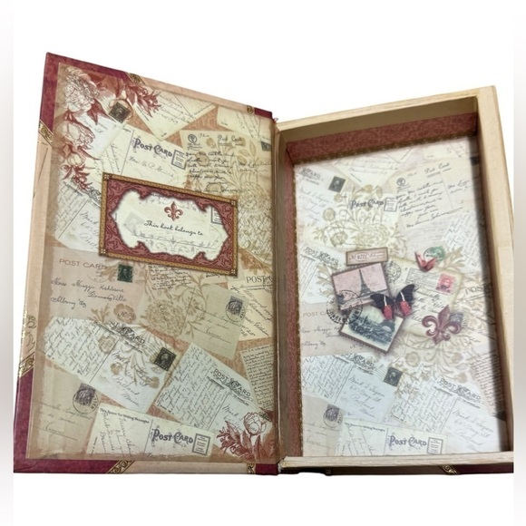 Book Keepsake Box Magnetic Closure Paris Eiffel Tower Hidden Stash Box collectib - Picture 6 of 15